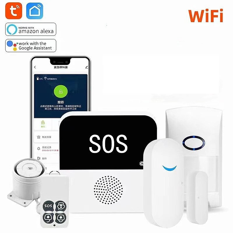 Tuya WiFi Smart Home Alarm System Security Protection Kit Wireless APP Remote