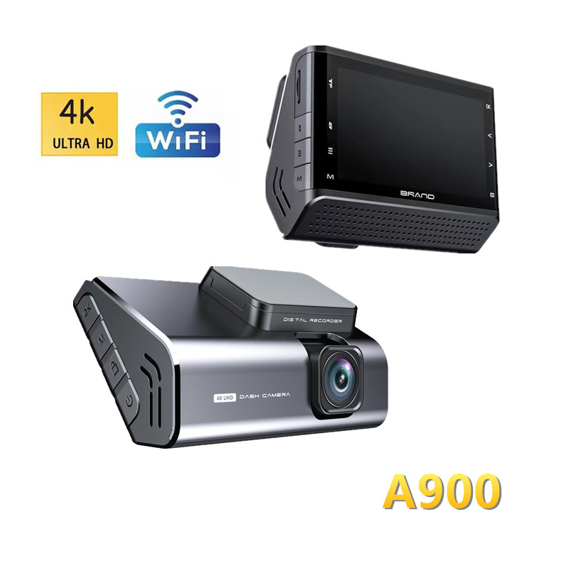 A900 4K+1080P Dash Cam Car DVR 2160P GPS WIFI Rear Camera
